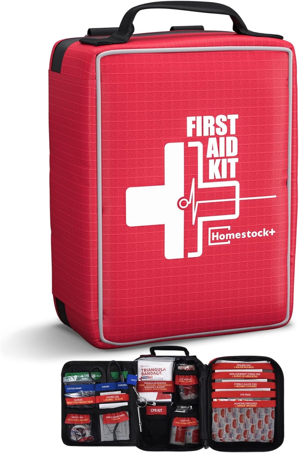 Kit de primeros auxilios, kit de primeros auxilios para trauma mejorado con compartimentos etiquetados, kits médicos de emergencia con sistema Molle