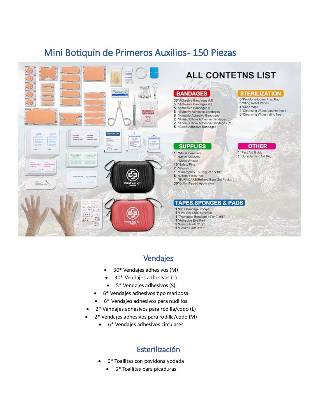 Mini botiquín Vriexsd de primeros auxilios - 150 piezas - Imagen 7