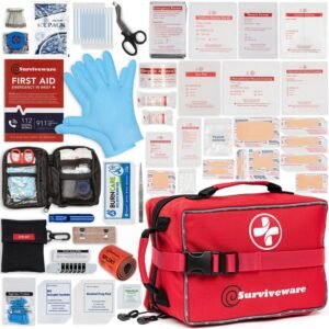 Contenido del Surviveware Kit completo de primeros auxilios 238 Piezas para emergencia